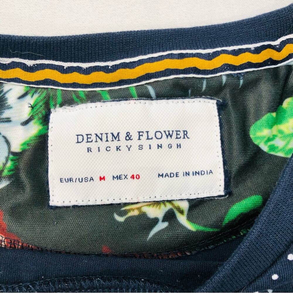 Men’s Denim & Flower Navy White Polka Dot Short Sleeve T Shirt - Picture 9 of 16